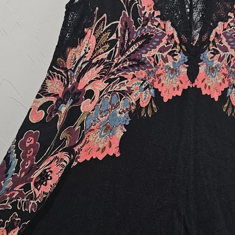 Intimately Free People Dress Womens Size Medium Marsha Lace Printed Fairygoth - Picture 9 of 12